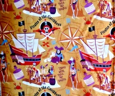 3 yards 56" x108" Disney D23 Disneyland SHAG Pirates Caribbean Scoundrels fabric