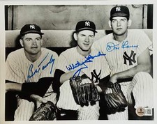 Bob Turley Whitey Ford Don Larsen Autographed 8x10 Baseball Photo (Beckett)