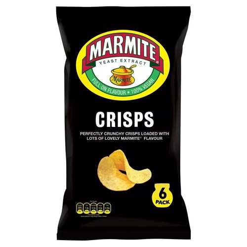Marmite Crisps (6x25g) Crunchy Crisps Loaded with Marmite vegan Multipack - Picture 3 of 5