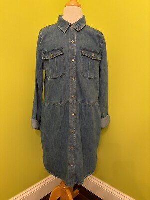 Gap Kids Girls XXL 14/16 Jean Shirt Shift Dress Button Up Long - Main Image