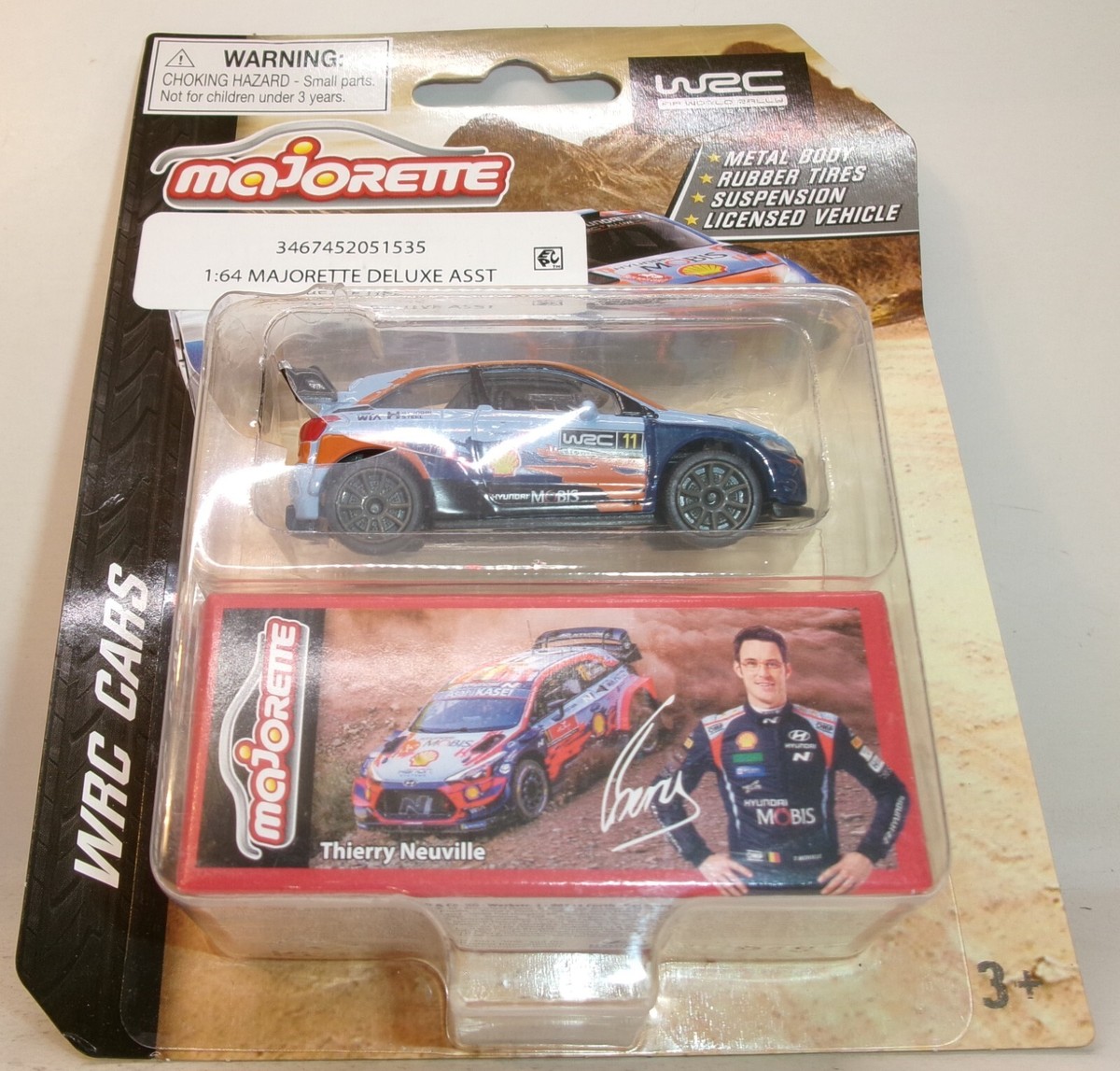 2024 MAJORETTE 1:64 WRC CARS T. NEUVILLE MOBUS SHELL HYUNDAI i20