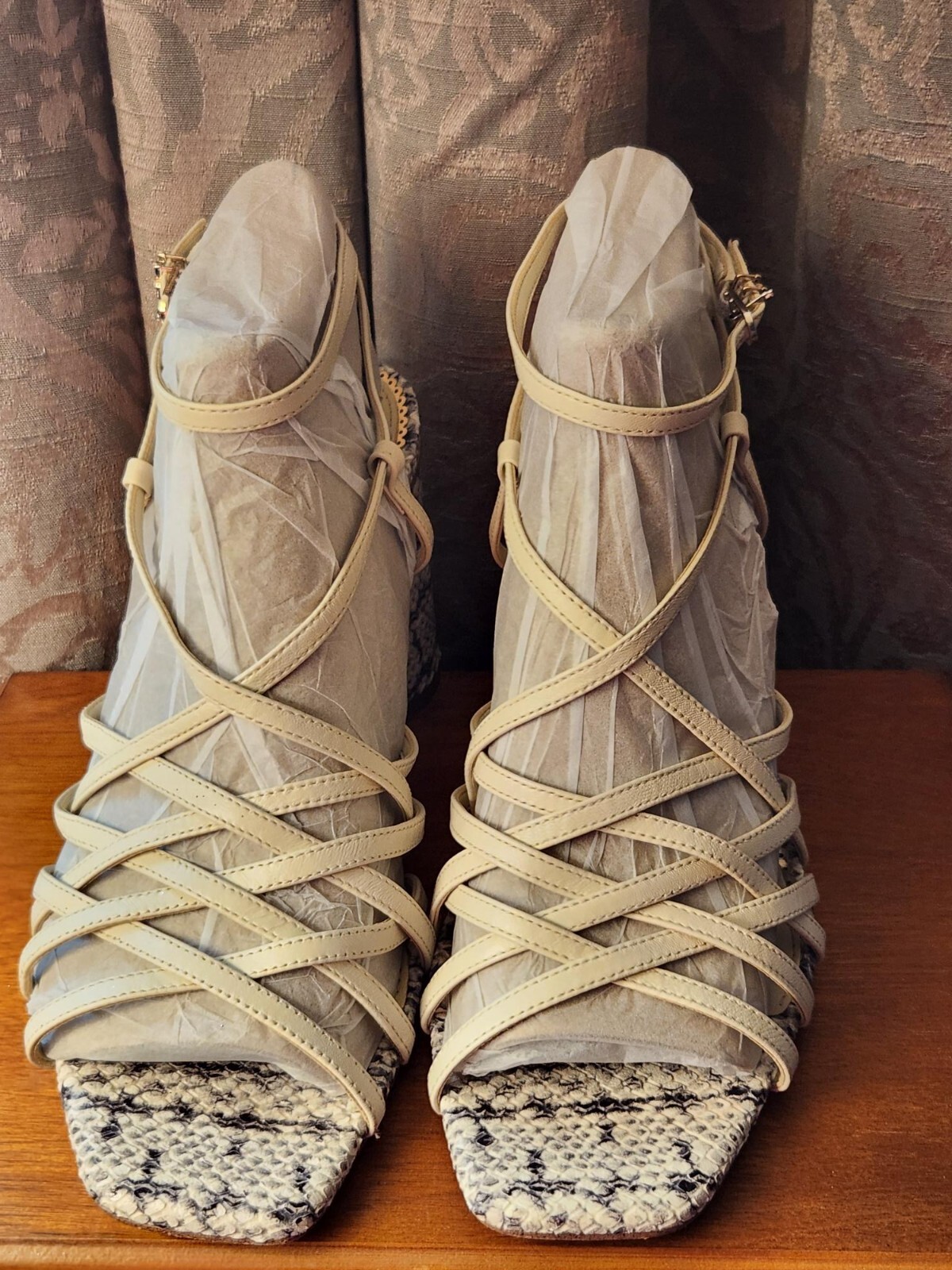 Sam Edelman Daffodil Ivory Python Strappy Sandals… - image 2