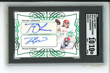 SGC 10 Auto 10 2021 Leaf Trinity Trevor Lawrence Travis Etienne Rookie Card 3/4