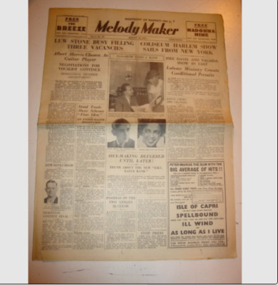 MELODY MAKER 1934 AUGUST 18 LEW STONE LONDON COLISEUM HARLEM RHAPSODY