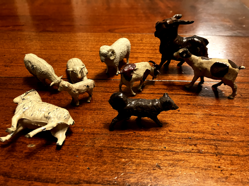 Lot figurines ferme en plomb peint a la main - Collection