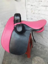 Leather English Side Saddle available in Color pink/black Size 21" inch