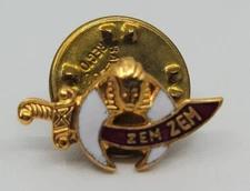 VINTAGE ORIGINAL ENAMELED ZEM ZEM SHRINERS LAPEL PIN FREEMASONRY MASONIC