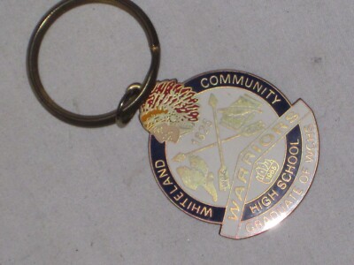 rare vintage WHITELAND COMMUNITY HIGH SCHOOL 1965 WCHS warrior WHS CHS key chain