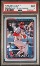2024 Topps Update Series Victor Scott II Father's Day Powder Blue /50 (RC) PSA 9