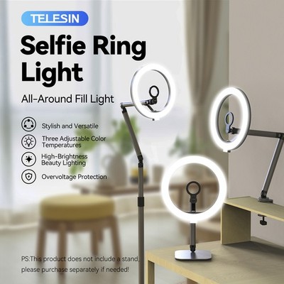 Mobile Video Live Broadcast Bracket Ring Fill Light Three Levels Remote Controll