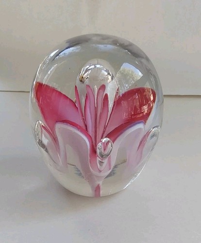 Pisapapeles grande antiguo estilo lirio con pétalos de rosa a rojo sobre blanco