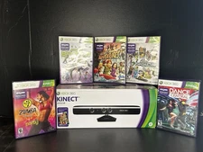 Microsoft Xbox 360 Kinect Sensor Bar with 5 Games Bundle TESTED COMPLETE 