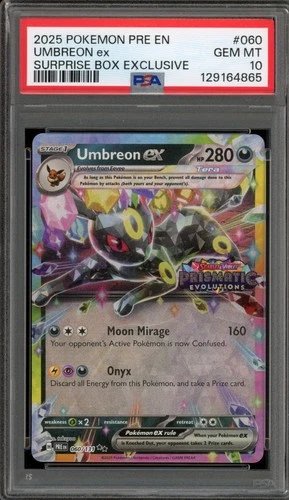 Pokemon Umbreon ex Prismatic Evolutions Surprise Bx. Exclusive Promo #060 PSA 10