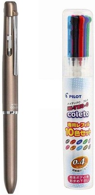 Pilot Multi Pen Hi Tec Coleto 1000 Set 2 Piece 10 Color Refill 0.3mm