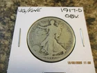 1917-D OBVERSE WALKING LIBERTY SILVER HALF DOLLAR VG/FINE    33
