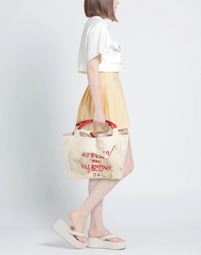 Valentino Garavani - Women - Canvas | Leather Shopper bag - Ivory