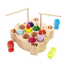 Wooden Magnetic Fishing Game for Toddlers 1-3, Frog Fishing Col... FAST USA SHIP