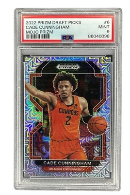 2022-23 Panini Prizm Draft Picks Cade Cunningham Silver Mojo Prizm 11/25 PSA 9