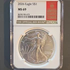 U.S. Mint American Eagle 2026 $1 1 oz .999 Silver Business NGC MS 69 8698198-479