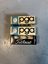Vintage Titleist Pro Trajectory 90 Balata Golf Balls- 3 Pack plus PGA Balls NOS