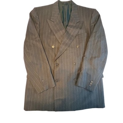Cerruti 1881 Mens Double Breasted Pinstripe Wool Cashmere Peak Lapel Blazer 44R