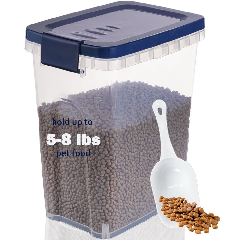 Storage Container With Scoop - 5-10 Lbs Pet Food Co...
