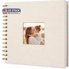 8"x8" Scrapbook Photo Album Linen Cover 20 Sheets 40 Pages White Paper