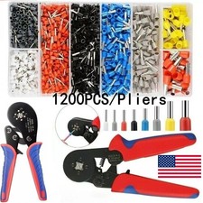 1200PCS Cable Wire Electrical Terminals Ferrule Crimper Plier Crimping Tool Kit