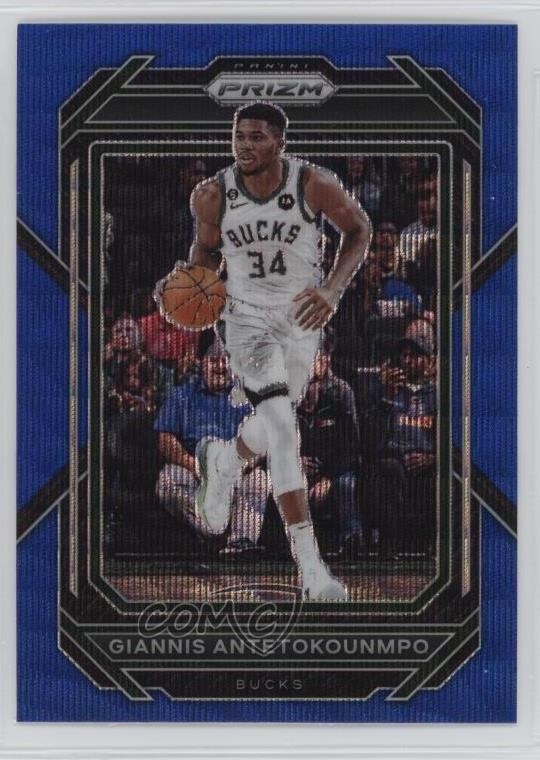2022-23 Panini Prizm Blue Wave Prizm Giannis Antetokounmpo #96 0b4t