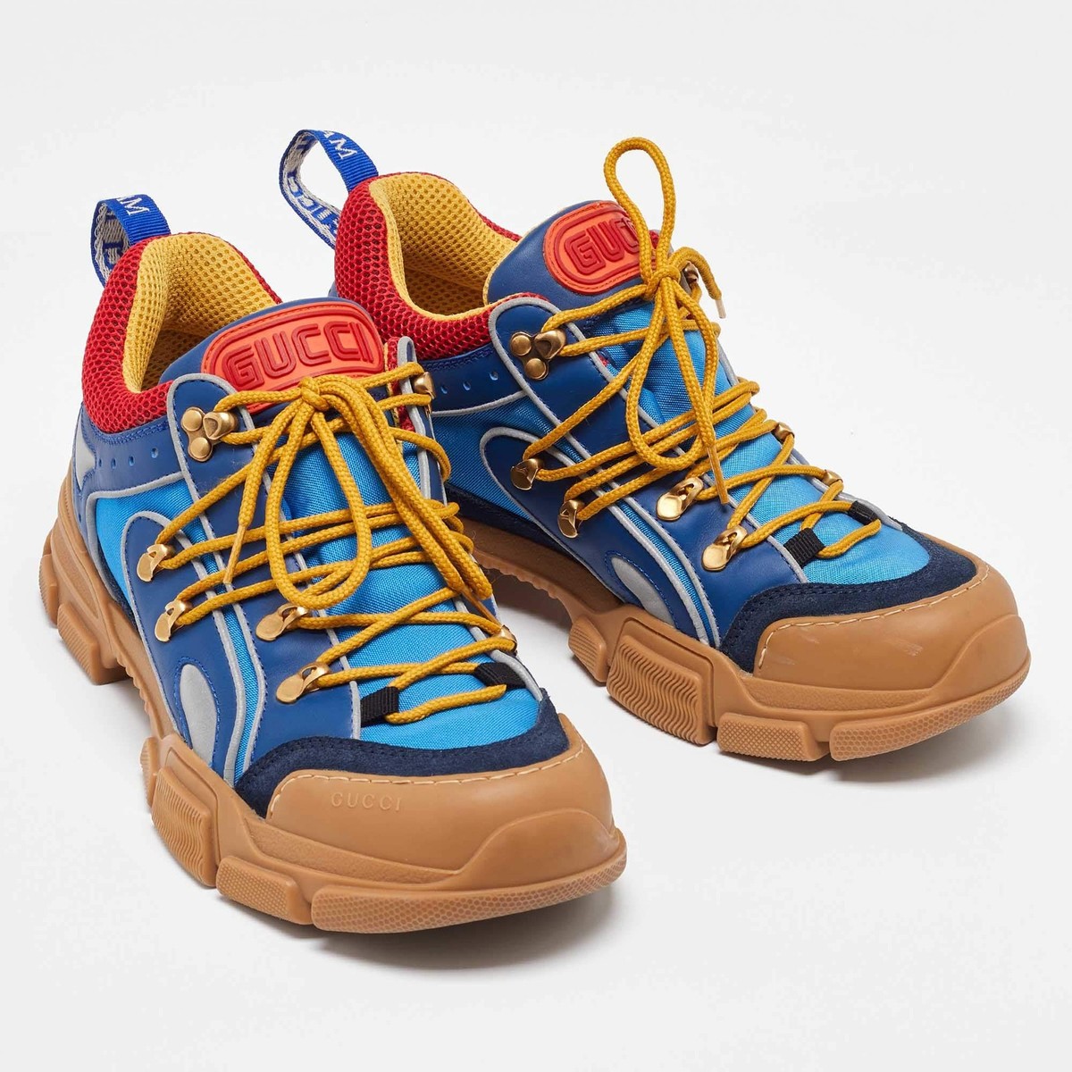 Gucci Multicolor Leather and Mesh Flashtrek Reflective Sneakers