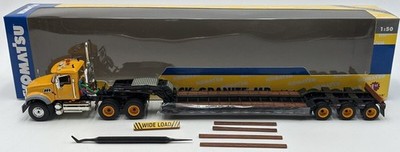First Gear 50-3135K 1:50 Komatsu Mack Granite MP W/Lowboy Trailer Yellow NIB