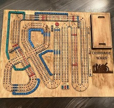 Cribbage Wars Board Game,2024new Wooden Cribbage Board Game Set