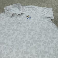 Adidas Shirt Mens Large Short Sleeve Performance Golf Polo Floral PGA