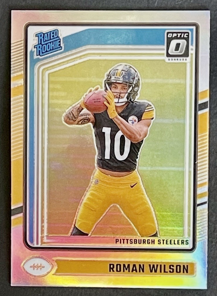 2024 Donruss Optic Roman Wilson Rated Rookie Holo Prizm RC #285 Steelers