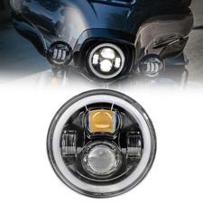 7 Zoll LED Scheinwerfer Halo Hi/Low Beam E-Geprüft für Harley Suzuki Kawasaki
