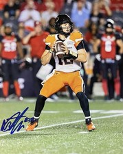 NATHAN ROURKE SIGNED BRITISH COLUMBIA BC LIONS 8x10 #3 w/COA & PROOF - CFL QB