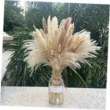 Pampas Grass Decor 110 pcs 17.5inch Natural Dried Pampas Grass-15Pcs White