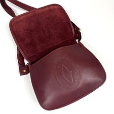 CARTIER Shoulder bag Must Line Suede Bordeaux Vintage Authentic From Japan