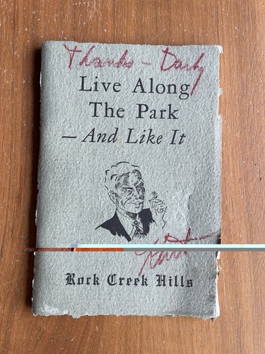 Live Along The Park And Like It Booklet Rock Creek Hills Maryland