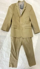 Appaman 2-Piece Suit Boy's Classic Mod Boys Size 5 100% Cotton Khaki Lined