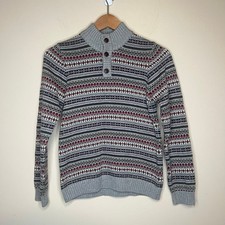 Janie and Jack Classic Grey Heather Fair Isle Boys Sweater Size 10