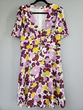 NEVER WORN SZ 10 Kate Spade Swing Flora Midi Dress Floral V Neck Flutter Sleeve