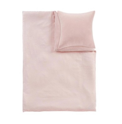 Alavya Home Bettwäsche Cozy Pink 135x200 Bio-Mull-Baumwolle GOTS 2-teilig