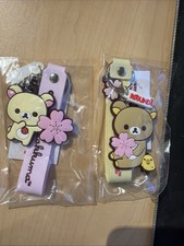 2x San-X Rilakkuma Korilakkuma Sakura Flower Keychain Strap Round 1 Arcades Lot