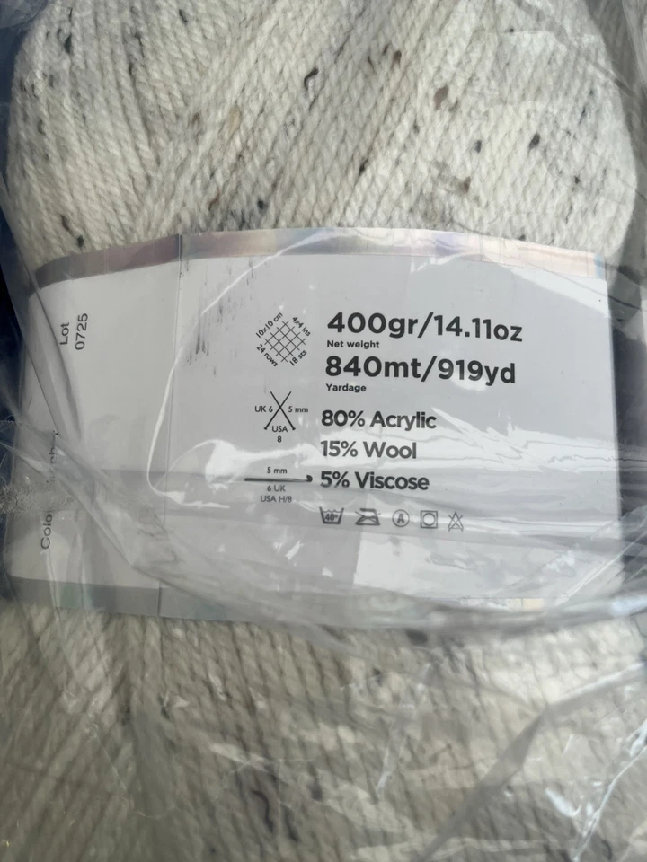 2 x 400g Knitco Aran With Wool Tweed In Natural - Image 3 of 4