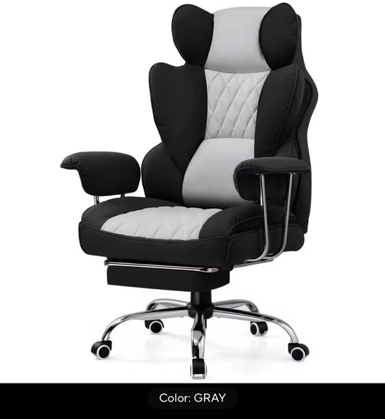 Silla Gaming Grande y Alta con Resorte Bolsillo Soporte Lumbar, Oficina Ergonómica