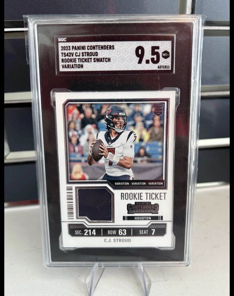 2023 Panini Contenders C.J. Stroud Rookie Ticket Swatches Variations SGC 9.5