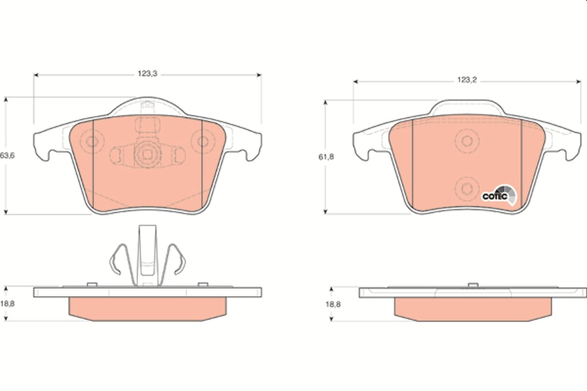 Rear TRW-OE GDB1566 Brake Pad Set, disc brake for VOLVO,VOLVO ASIA