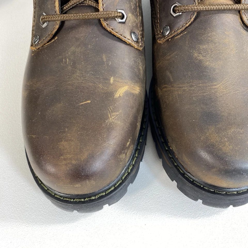 Мужские кожаные рабочие туфли Skechers Tom Cats 13 темно-коричневые универсальная зажимная подошва 661 - Изображение 3 из 4