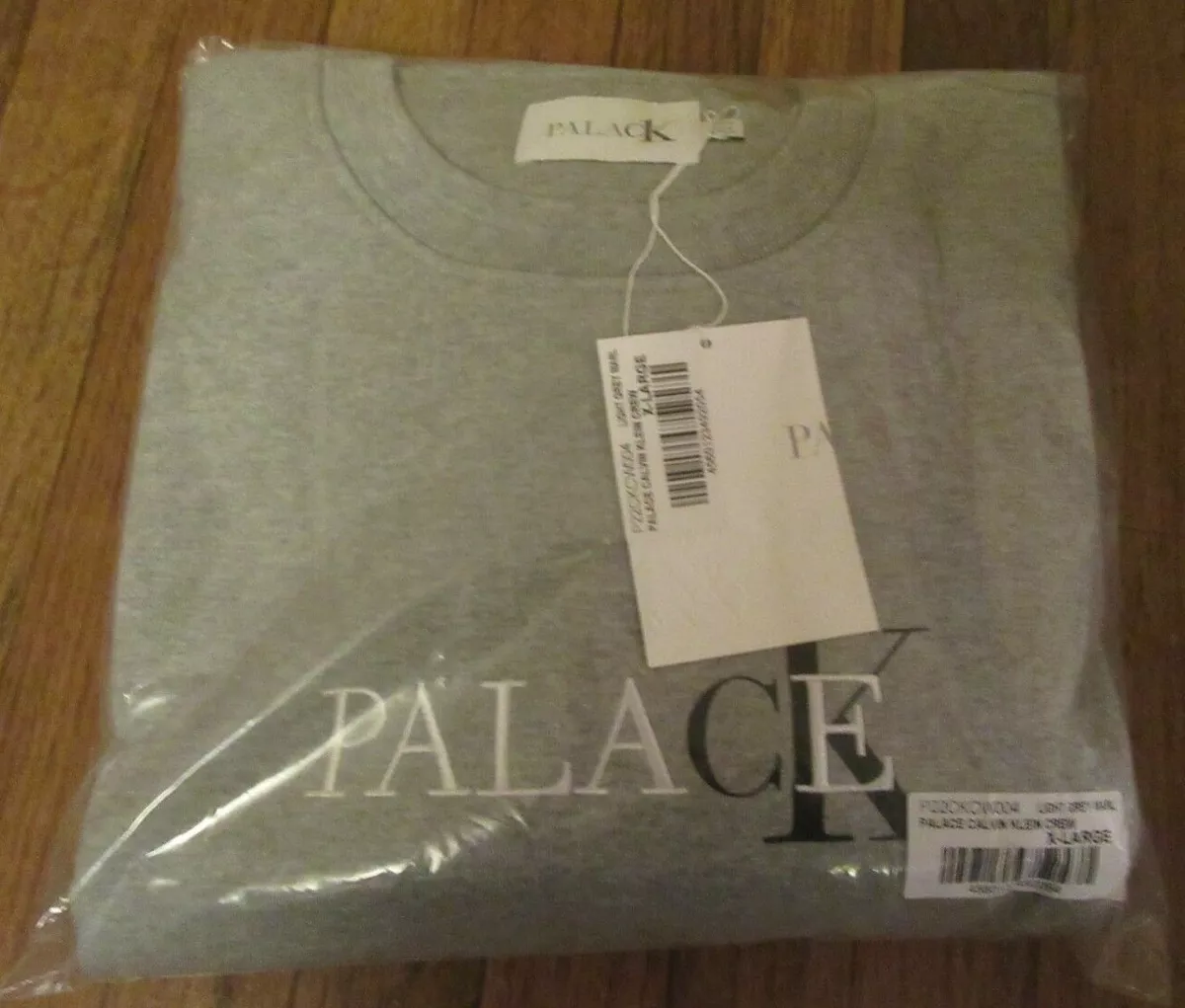 Palace CK1 Calvin Klein Crew Sweatshirt Size XL Light Grey Palace Skateboards DS